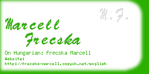 marcell frecska business card